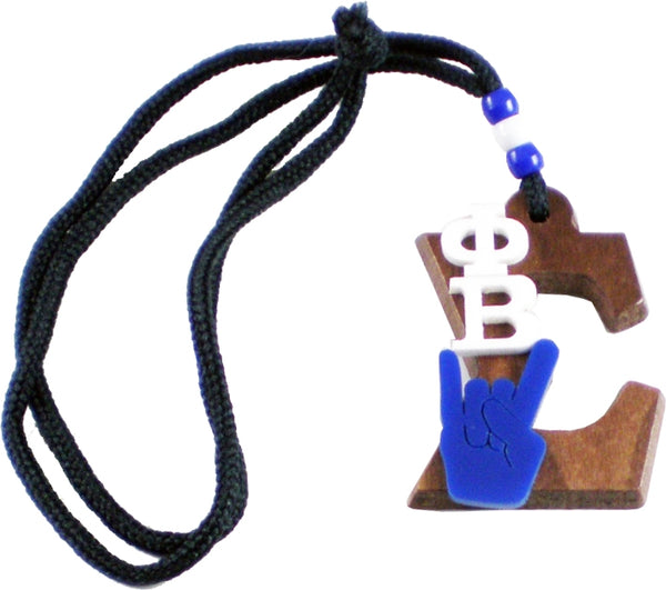 Phi Beta Sigma - Hand Sign Wood Medallion [Brown]