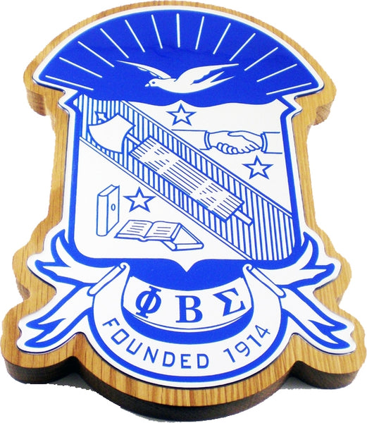 Phi Beta Sigma Domed Crest Wood Plaque [Brown]