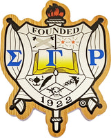 Sigma Gamma Rho Domed Crest Wood Plaque [Brown]