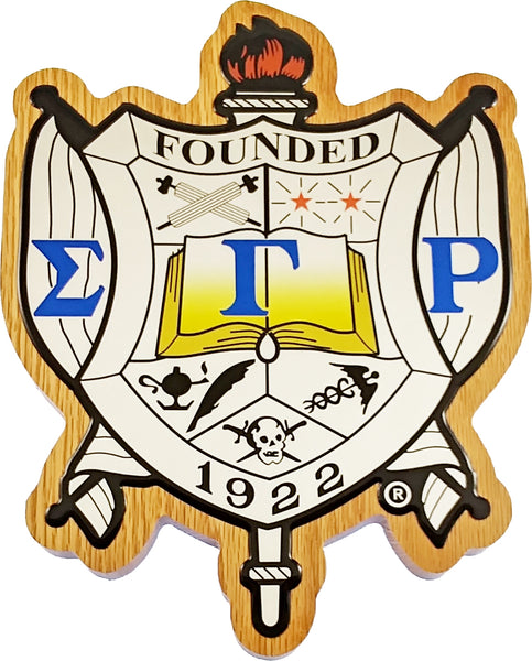 Sigma Gamma Rho Domed Crest Wood Plaque [Brown]