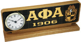 Alpha Phi Alpha Wood Desk Top Clock [Brown]