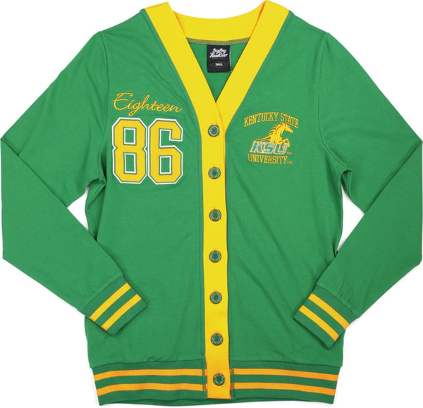 Big Boy Kentucky State Thorobreds S10 Womens Cardigan [Green]
