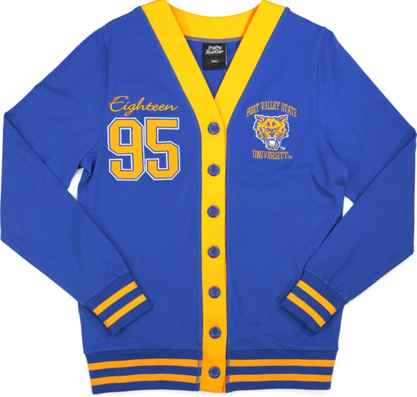 Big Boy Fort Valley State Wildcats S10 Womens Cardigan [Royal Blue]