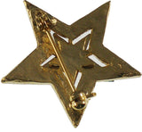 Eastern Star Symbol Jeweled Cut-Out Lapel Pin [Gold]