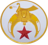 Shriner Symbol Round Car Emblem [White]
