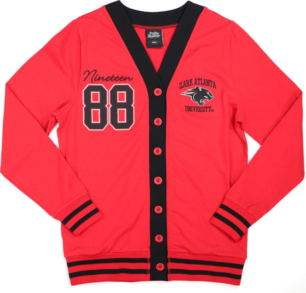 Big Boy Clark Atlanta Panthers S10 Womens Cardigan [Red]