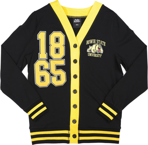 Big Boy Bowie State Bulldogs S10 Womens Cardigan [Black]