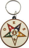 Eastern Star Split Ring Rubber Key Chain [White]