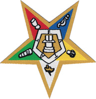 Eastern Star Symbol Thin Woven Label Iron-On Patch [Gold]