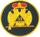 33rd Degree Wings Down Round Car Emblem [Dark Blue]