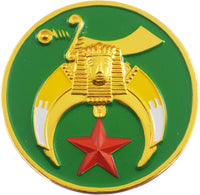 Shriner Symbol Round Car Emblem [Green]