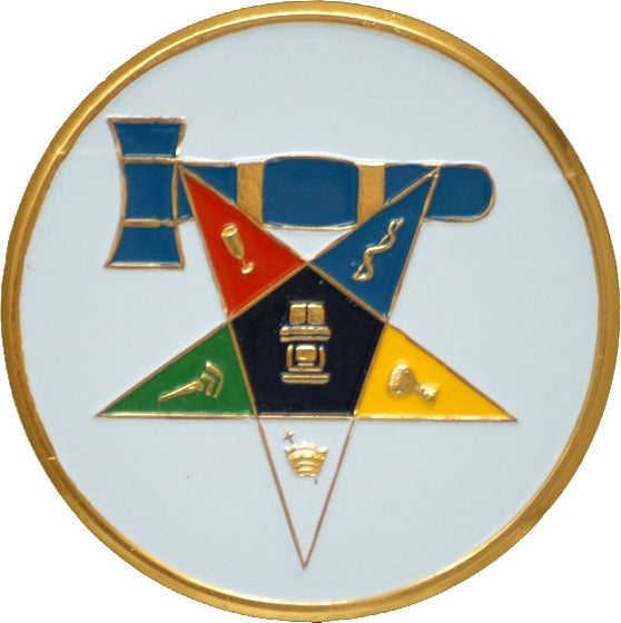 Eastern Star Past Matron Round Car Emblem [White]