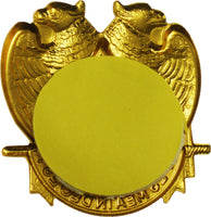 Scottish Rite 32nd Degree Wings Down Die Cut Car Emblem [Gold]