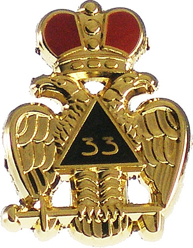 33rd Degree Wings Down Lapel Pin [Gold]