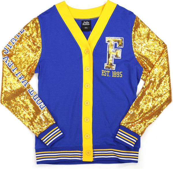 Big Boy Fort Valley State Wildcats S9 Womens Cardigan [Royal Blue]