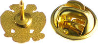 Scottish Rite 32nd Degree Wings Down Rhinestone Small Lapel Pin [Gold]