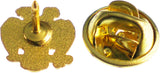 Scottish Rite 32nd Degree Wings Down Rhinestone Small Lapel Pin [Gold]