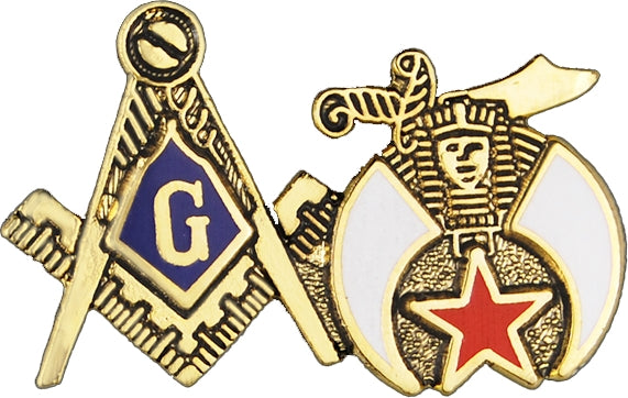 Mason + Shriner Double Duty Lapel Pin [Gold]