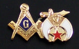Mason + Shriner Double Duty Lapel Pin [Gold]