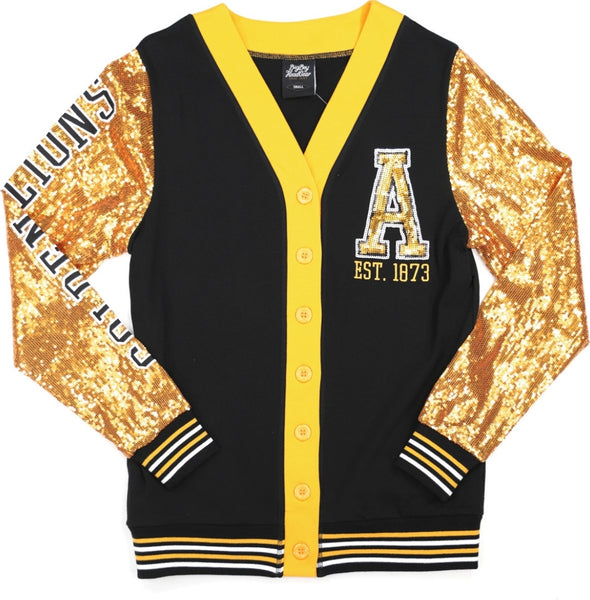 Big Boy Arkansas At Pine Bluff Golden Lions S9 Womens Cardigan [Black]