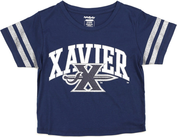 Big Boy Xavier Musketeers S4 Cropped Womens Tee [Navy Blue]