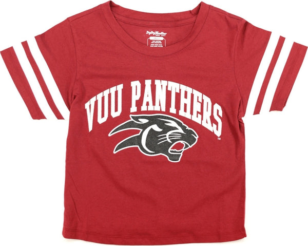 Big Boy Virginia Union Panthers S4 Foil Cropped Womens Tee [Maroon]
