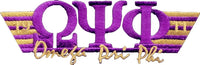 Omega Psi Phi 2-Tone 3-N-1 Wing Design Iron-On Patch [Purple]