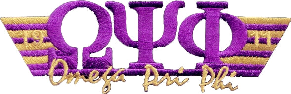 Omega Psi Phi 2-Tone 3-N-1 Wing Design Iron-On Patch [Purple]