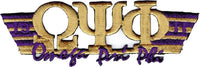Omega Psi Phi 2-Tone 3-N-1 Wing Design Iron-On Patch [Gold]