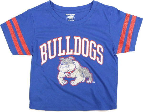 Big Boy Tougaloo Bulldogs S4 Cropped Womens Tee [Royal Blue]