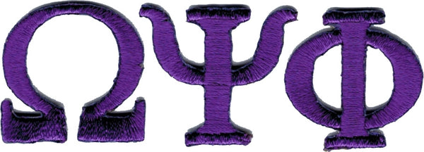 Omega Psi Phi Small Letters Iron-On Patch Set [Purple]