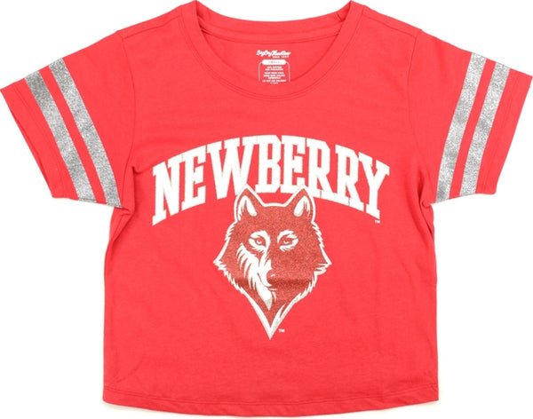 Big Boy Newberry Wolves S4 Foil Cropped Womens Tee [Red]
