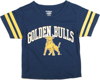 Big Boy Johnson C. Smith Golden Bulls S4 Cropped Womens Tee [Navy Blue]