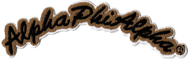 Alpha Phi Alpha Script Mini Rocker Iron-On Patch [Black]
