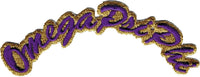 Omega Psi Phi Script Mini Rocker Iron-On Patch [Purple]