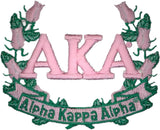 Alpha Kappa Alpha Wreath Banner Iron-On Patch [Pink]