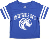 Big Boy Fayetteville State Broncos S4 Cropped Womens Tee [Royal Blue]