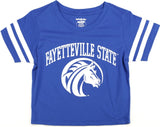 Big Boy Fayetteville State Broncos S4 Cropped Womens Tee [Royal Blue]