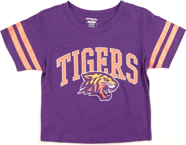 Big Boy Edward Waters Tigers S4 Cropped Womens Tee [Purple]