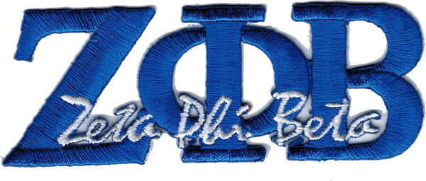 Zeta Phi Beta Inner Signature Iron-On Patch [Blue]