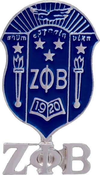 Zeta Phi Beta Crest Drop Letter Lapel Pin [Silver]