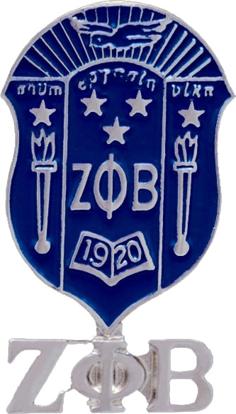 Zeta Phi Beta Crest Drop Letter Flat Craft Medallion [Silver]