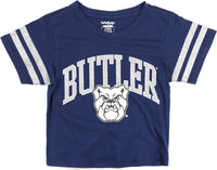 Big Boy Butler Bulldogs S4 Cropped Womens Tee [Navy Blue]