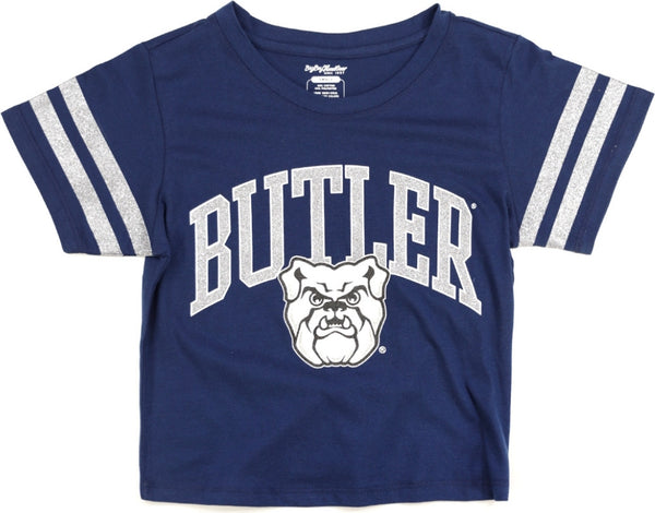 Big Boy Butler Bulldogs S4 Cropped Womens Tee [Navy Blue]