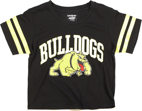Big Boy Bowie State Bulldogs S4 Foil Cropped Womens Tee [Black]