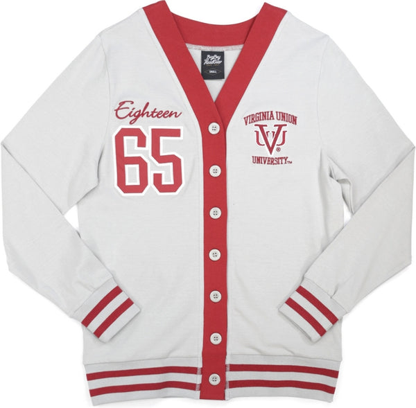 Big Boy Virginia Union Panthers S10 Womens Cardigan [Grey]