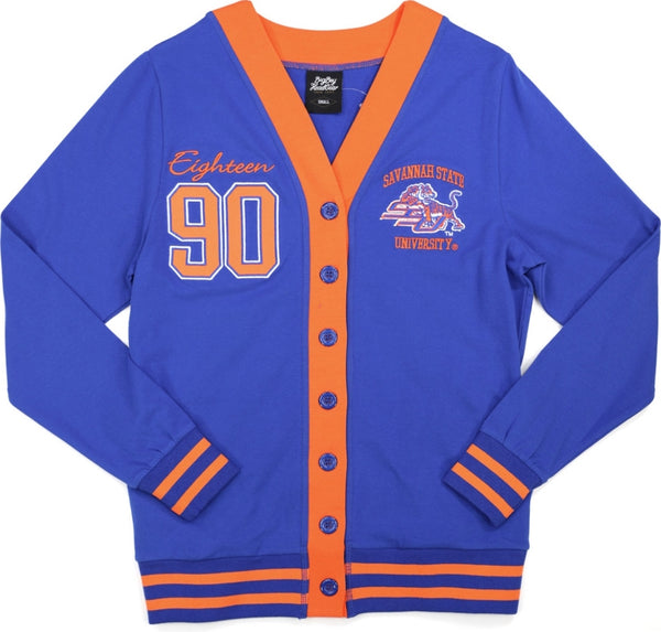 Big Boy Savannah State Tigers S10 Womens Cardigan [Royal Blue]
