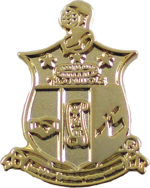 Kappa Alpha Psi Shield Polished Sandblasted Lapel Pin [Gold]