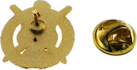 Omega Psi Phi Escutcheon Shield Polished Sandblasted Lapel Pin [Gold]