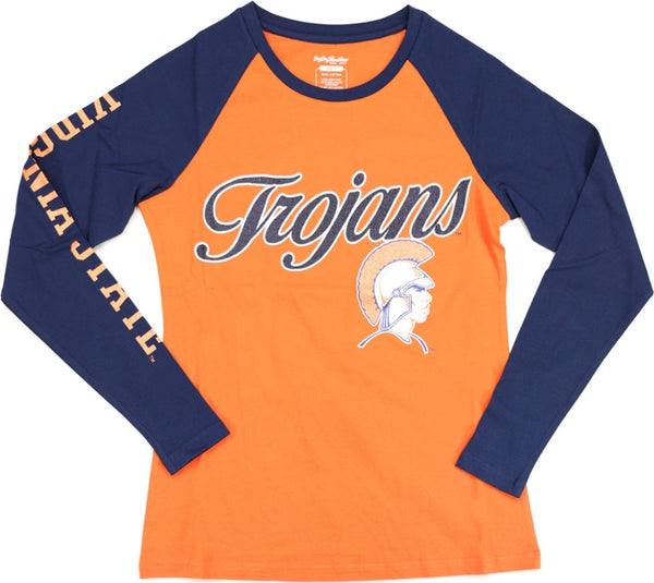 Big Boy Virginia State Trojans S4 Womens Long Sleeve Tee [Navy Blue]